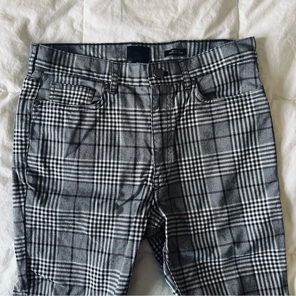 H&M Skinny Fit Pants Grey Lined White & Black - Picture 2 of 7